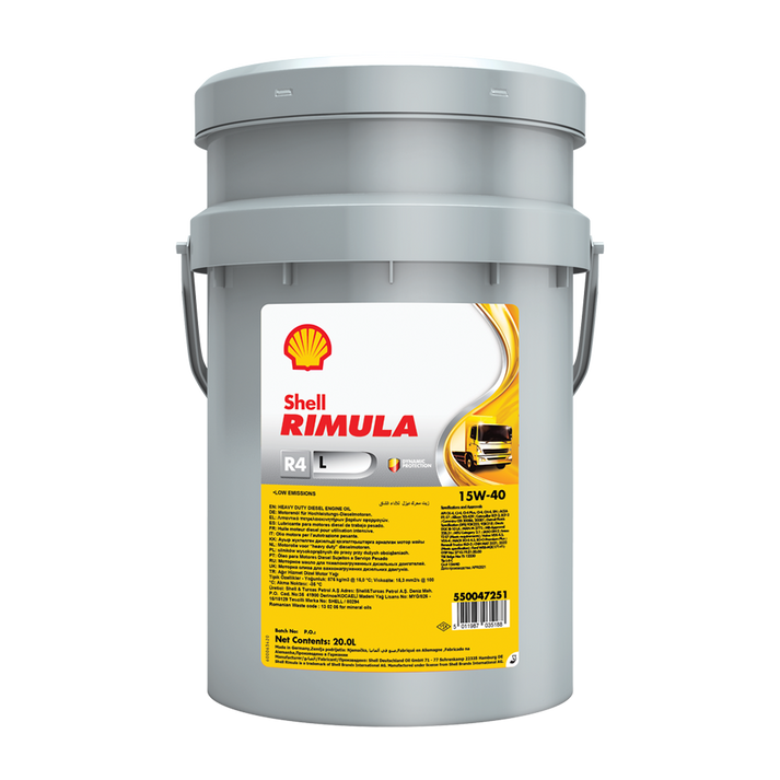 Shell Rimula R4 L 15W40 CK4 - 20L Pail – Atlas Oil and Chemical
